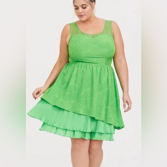 Torrid Disney’s Tinkerbell sleeveless mini cosplay Halloween dress size 14 - Picture 2 of 13